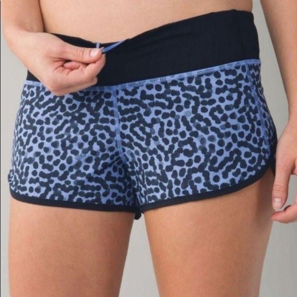 RARE Lululemon Blue Cheetah Speed Up Short 4-Way Stretch